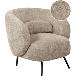 Beliani Fauteuil Salon Dossier Incurvé Design Glamour Rembourré En Tissu Bouclé Taupe Et - Publicité Beliani Fauteuil Salon Dossier Incurvé Design Glamour Rembourré En Tissu Bouclé Taupe Et - Publicité