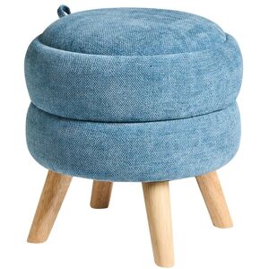 Beliani Pouf De Rangement Moderne En Tissu Chenille 40 X 41 Cm Bleu Hawley - Publicité Beliani Pouf De Rangement Moderne En Tissu Chenille 40 X 41 Cm Bleu Hawley - Publicité