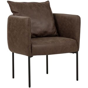 Beliani Fauteuil Rétro En Similicuir Avec Coussin Pieds En Fer Noirs Marron Foncé Malmos - Publicité Beliani Fauteuil Rétro En Similicuir Avec Coussin Pieds En Fer Noirs Marron Foncé Malmos - Publicité