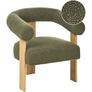 Beliani Fauteuil De Salon Rétro Pieds En Bois Marron Clair Revêtement Rembourré Bouclé V - Publicité Beliani Fauteuil De Salon Rétro Pieds En Bois Marron Clair Revêtement Rembourré Bouclé V - Publicité