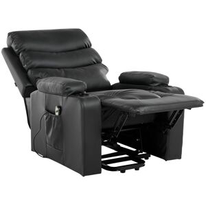 Beliani Fauteuil De Relaxation En Cuir Pu Électrique Avec Repose-Pieds Porte-Revues Noir - Publicité Beliani Fauteuil De Relaxation En Cuir Pu Électrique Avec Repose-Pieds Porte-Revues Noir - Publicité