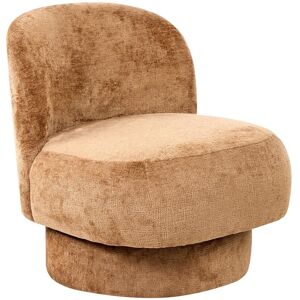 Beliani Fauteuil Pivotant En Tissu Chenille Dossier Incurvé Rembourré Marron Doré Aylo - Publicité Beliani Fauteuil Pivotant En Tissu Chenille Dossier Incurvé Rembourré Marron Doré Aylo - Publicité