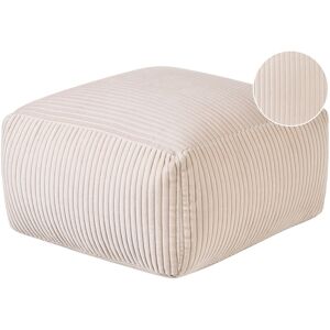 Beliani Pouf Ottoman Rectangulaire En Velours Côtelé Rembourré Beige Accessoire Déco Muk - Publicité Beliani Pouf Ottoman Rectangulaire En Velours Côtelé Rembourré Beige Accessoire Déco Muk - Publicité
