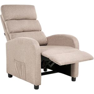 Beliani Fauteuil De Relaxation Retro En Tissu Dossier Réglable Repose-Pieds Taupe Otus - Publicité Beliani Fauteuil De Relaxation Retro En Tissu Dossier Réglable Repose-Pieds Taupe Otus - Publicité