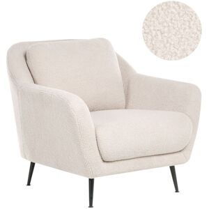Beliani Fauteuil Moderne En Tissu Bouclé Avec Accoudoirs Pieds En Fer Noir Assise Épaiss - Publicité Beliani Fauteuil Moderne En Tissu Bouclé Avec Accoudoirs Pieds En Fer Noir Assise Épaiss - Publicité
