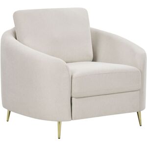Beliani Fauteuil Club Rétro En Tissu Rembourré Pieds Dorés Beige Clair Trosa - Publicité Beliani Fauteuil Club Rétro En Tissu Rembourré Pieds Dorés Beige Clair Trosa - Publicité