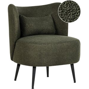 Fauteuil Beliani Vert Foncé en Bouclé - Dossier Courbé - Publicité Fauteuil Beliani Vert Foncé en Bouclé - Dossier Courbé - Publicité