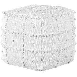 Beliani Ottoman en Coton Blanc - Pouffe, 40 x 40 x 40 cm - Publicité Beliani Ottoman en Coton Blanc - Pouffe, 40 x 40 x 40 cm - Publicité