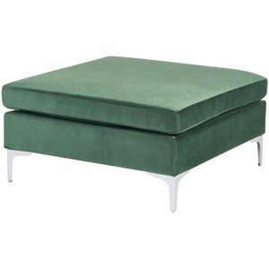 Beliani - Pouf Ottoman - Evja - En Velours Et Métal, Vert Et Argenté - Publicité Beliani - Pouf Ottoman - Evja - En Velours Et Métal, Vert Et Argenté - Publicité