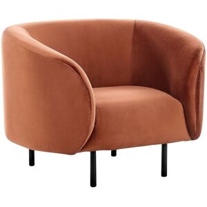 Beliani Fauteuil Incurvé Design Art Déco Moderne Avec Pieds Noirs En Velours Orange Loen - Publicité Beliani Fauteuil Incurvé Design Art Déco Moderne Avec Pieds Noirs En Velours Orange Loen - Publicité