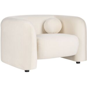 Beliani Fauteuil Moderne En Tissu Velours Coussins Ronds Blanc Cassé Leiren - Publicité Beliani Fauteuil Moderne En Tissu Velours Coussins Ronds Blanc Cassé Leiren - Publicité
