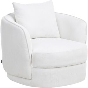 Beliani Fauteuil Pivotant Rétro Glam En Tissu Avec Coussin Blanc Andalen - Publicité Beliani Fauteuil Pivotant Rétro Glam En Tissu Avec Coussin Blanc Andalen - Publicité