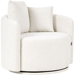 Beliani Fauteuil Pivotant En Tissu Avec 2 Coussins Dossier Arrondi Blanc Cassé Ennora - Publicité Beliani Fauteuil Pivotant En Tissu Avec 2 Coussins Dossier Arrondi Blanc Cassé Ennora - Publicité