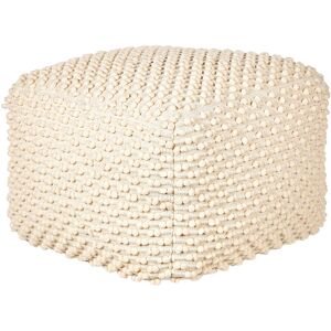 Beliani Pouf Carré Beige Clair 50x50x35 cm - Ottoman - Publicité Beliani Pouf Carré Beige Clair 50x50x35 cm - Ottoman - Publicité