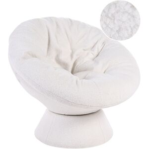 Beliani Fauteuil Moderne En Bouclé Base Pivotante 360° Blanc Cassé Ringsted - Publicité Beliani Fauteuil Moderne En Bouclé Base Pivotante 360° Blanc Cassé Ringsted - Publicité
