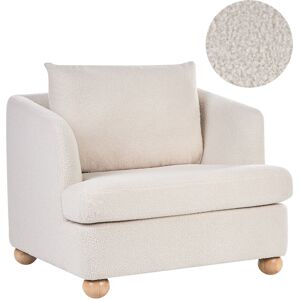 Beliani Fauteuil Rembourré Tissu Bouclé Avec Accoudoirs Et Pieds Ronds En Bois Salon Bla - Publicité Beliani Fauteuil Rembourré Tissu Bouclé Avec Accoudoirs Et Pieds Ronds En Bois Salon Bla - Publicité