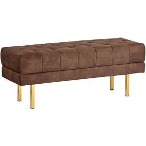 Beliani Banc En Velours Banquette De Lit Rembourré Glam Pouf Pieds En Métal Doré Marron - Publicité Beliani Banc En Velours Banquette De Lit Rembourré Glam Pouf Pieds En Métal Doré Marron - Publicité