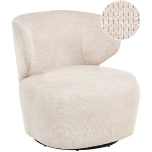 Beliani Fauteuil D'Appoint En Polyester Structure Siège Pivotante Dossier Incurvé Beige - Publicité Beliani Fauteuil D'Appoint En Polyester Structure Siège Pivotante Dossier Incurvé Beige - Publicité