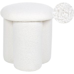 Beliani Pouf Rond en Bouclé Blanc - Pouffe - Publicité Beliani Pouf Rond en Bouclé Blanc - Pouffe - Publicité