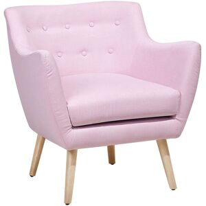 Beliani - Fauteuil - Drammen - En Tissu, Rose - Publicité Beliani - Fauteuil - Drammen - En Tissu, Rose - Publicité