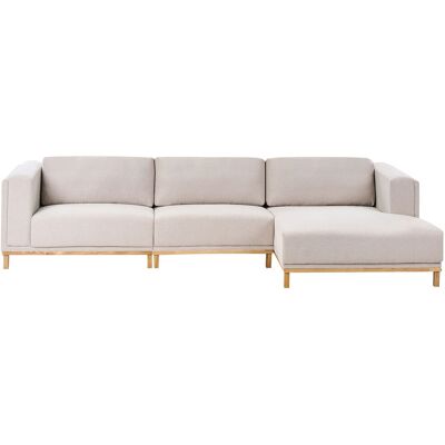 Beliani Canapé D'Angle À Gauche 5 Places Moderne En Tissu Avec Accoudoirs Pieds En - Publicité Beliani Canapé D'Angle À Gauche 5 Places Moderne En Tissu Avec Accoudoirs Pieds En - Publicité