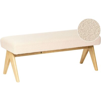 Beliani Banc De Lit Siège De Couloir Pieds En Bois Marron Clair Revêtement Rembourré Bou - Publicité Beliani Banc De Lit Siège De Couloir Pieds En Bois Marron Clair Revêtement Rembourré Bou - Publicité