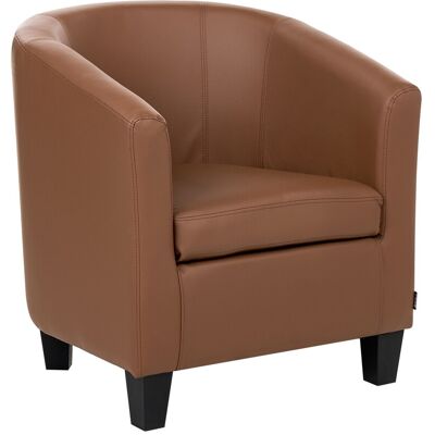 Beliani Fauteuil D'Appoint Retro En Cuir Pu Dossier Bas Rembourré Marron Borwick - Publicité Beliani Fauteuil D'Appoint Retro En Cuir Pu Dossier Bas Rembourré Marron Borwick - Publicité