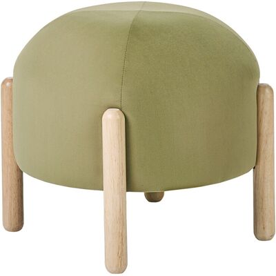 Beliani Repose-Pied Pouf En Velours Pieds En Bois Style Rétro Vert Helen - Publicité Beliani Repose-Pied Pouf En Velours Pieds En Bois Style Rétro Vert Helen - Publicité