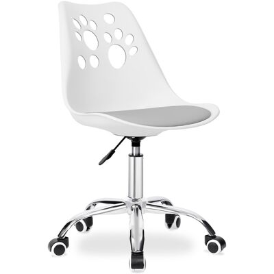 Sans Marque Fauteuil Pivotant Grover Blanc Et Gris - Publicité Sans Marque Fauteuil Pivotant Grover Blanc Et Gris - Publicité
