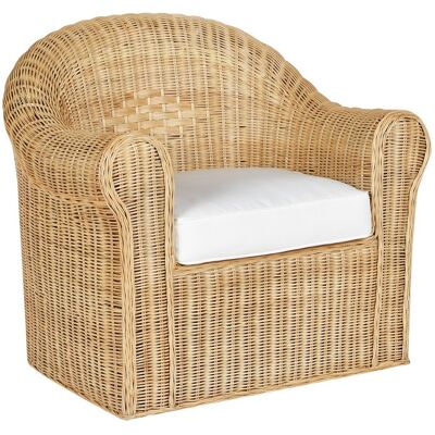 Fauteuil de Jardin Beliani - Rotin Naturel et Coussins en Coton - Publicité Fauteuil de Jardin Beliani - Rotin Naturel et Coussins en Coton - Publicité