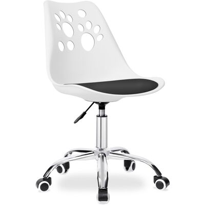 Sans Marque Fauteuil Pivotant Grover Noir Et Blanc - Publicité Sans Marque Fauteuil Pivotant Grover Noir Et Blanc - Publicité