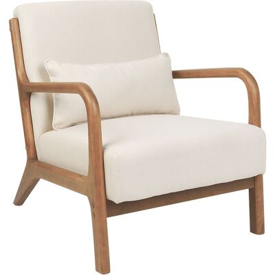 Beliani Fauteuil Rétro Classique Avec Accoudoirs Et Coussins Pieds En Bois D'Hévéa - Publicité Beliani Fauteuil Rétro Classique Avec Accoudoirs Et Coussins Pieds En Bois D'Hévéa - Publicité
