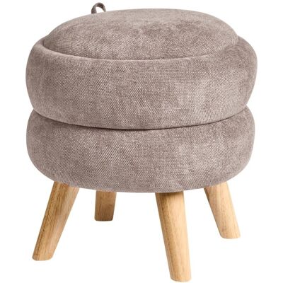 Beliani Pouf De Rangement Moderne 40 X 41 Cm En Tissu Chenille Taupe Hawley - Publicité Beliani Pouf De Rangement Moderne 40 X 41 Cm En Tissu Chenille Taupe Hawley - Publicité