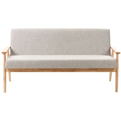 Beliani Canapé En Tissu Polyester 3 Places Rembourré Structure En Bois Gris Et Marron Cl - Publicité Beliani Canapé En Tissu Polyester 3 Places Rembourré Structure En Bois Gris Et Marron Cl - Publicité