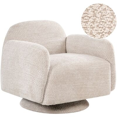 Beliani Fauteuil Moderne En Tissu Pivotant Avec Accoudoirs Meuble De Salon Beige Aapua - Publicité Beliani Fauteuil Moderne En Tissu Pivotant Avec Accoudoirs Meuble De Salon Beige Aapua - Publicité