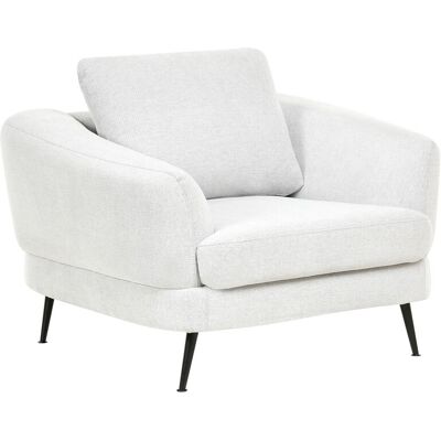 Beliani Fauteuil En Tissu Avec Accoudoirs Et Pieds En Fer Meuble De Salon Blanc Cassé Kj - Publicité Beliani Fauteuil En Tissu Avec Accoudoirs Et Pieds En Fer Meuble De Salon Blanc Cassé Kj - Publicité