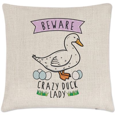 Gift Base Attention Fou Canard Femme Lin Coussin Housse Oreiller - Drôle Animal - Publicité Gift Base Attention Fou Canard Femme Lin Coussin Housse Oreiller - Drôle Animal - Publicité