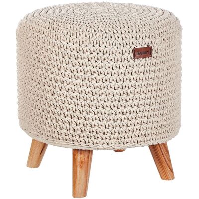 Beliani Repose-Pieds Tabouret Boho En Coton 40 X 40 X 44 Cm Salon Chambre Hall Beige - Publicité Beliani Repose-Pieds Tabouret Boho En Coton 40 X 40 X 44 Cm Salon Chambre Hall Beige - Publicité