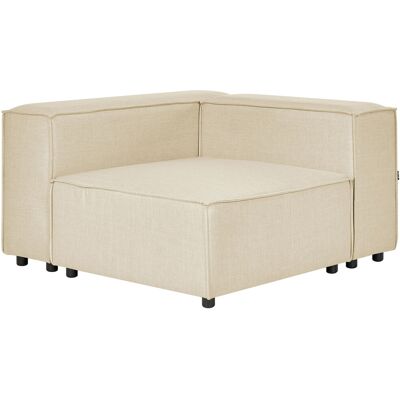 Beliani Module de canapé d'angle en lin beige - Module de canapé - Publicité Beliani Module de canapé d'angle en lin beige - Module de canapé - Publicité