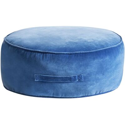 Beliani Pouf Rond Moderne En Velours Glamour Salon Chambre À Coucher Bleu Yulle - Publicité Beliani Pouf Rond Moderne En Velours Glamour Salon Chambre À Coucher Bleu Yulle - Publicité