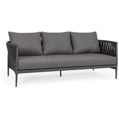 Canapé De Jardin Juno 3 Places Alu Anthracite - Publicité Canapé De Jardin Juno 3 Places Alu Anthracite - Publicité
