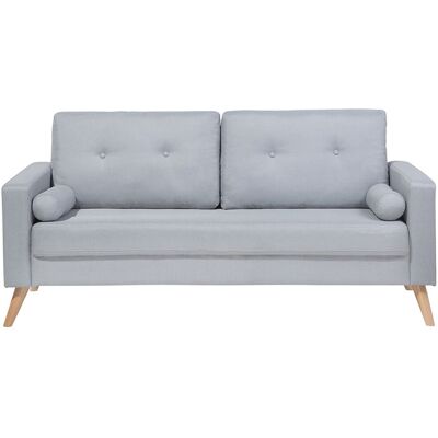 Canapé en Tissu Gris Clair 2 Places - Beliani Style - Publicité Canapé en Tissu Gris Clair 2 Places - Beliani Style - Publicité
