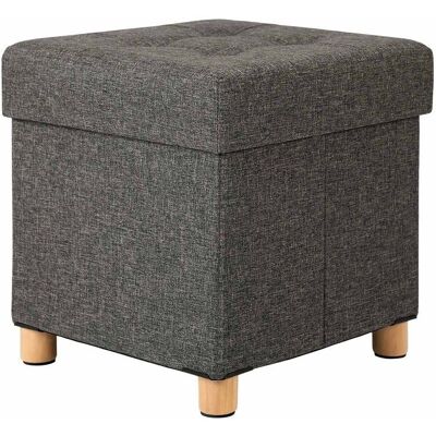 Songmics Pouf Capitonné Avec Rangement D'Une Capacité De 33 L Et Pieds En Bois - Publicité Songmics Pouf Capitonné Avec Rangement D'Une Capacité De 33 L Et Pieds En Bois - Publicité
