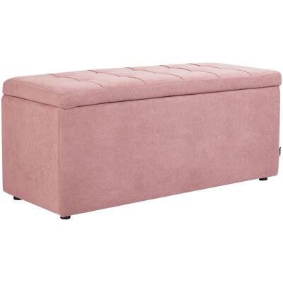 Beliani Tabouret Moderne Ottoman Rectangulaire Rembourré En Tissu Polyester Rose Orem - Publicité Beliani Tabouret Moderne Ottoman Rectangulaire Rembourré En Tissu Polyester Rose Orem - Publicité