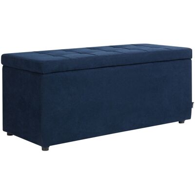 Beliani Tabouret Moderne Ottoman Rectangulaire Rembourré En Tissu Polyester Bleu Marine - Publicité Beliani Tabouret Moderne Ottoman Rectangulaire Rembourré En Tissu Polyester Bleu Marine - Publicité