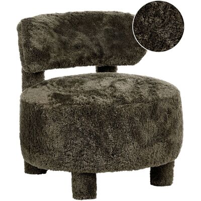 Beliani Fauteuil Retro En Fausse Fourrure Structure En Bois Sans Accoudoirs Vert Foncé - Publicité Beliani Fauteuil Retro En Fausse Fourrure Structure En Bois Sans Accoudoirs Vert Foncé - Publicité