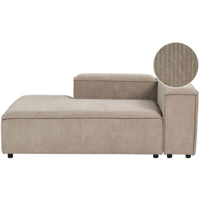 Beliani Chaise Longue Moderne Côté Droit En Velours Côtelé Rembourré Pieds Noirs Taupe A - Publicité Beliani Chaise Longue Moderne Côté Droit En Velours Côtelé Rembourré Pieds Noirs Taupe A - Publicité