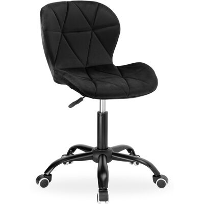 Sans Marque Fauteuil De Bureau Spiner Black À Roulettes, Velours Noir - Publicité Sans Marque Fauteuil De Bureau Spiner Black À Roulettes, Velours Noir - Publicité