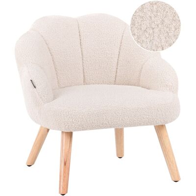 Beliani Fauteuil Pour Enfants En Bouclé Rembourré Avec Pieds En Bois Beige Clair Miland - Publicité Beliani Fauteuil Pour Enfants En Bouclé Rembourré Avec Pieds En Bois Beige Clair Miland - Publicité