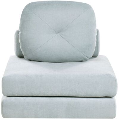 Beliani Canapé-Lit Simple Moderne Minimaliste En Tissu Avec Coussins Bleu Clair Olden - Publicité Beliani Canapé-Lit Simple Moderne Minimaliste En Tissu Avec Coussins Bleu Clair Olden - Publicité
